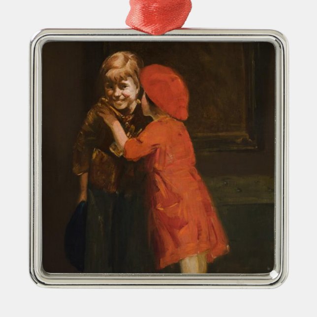 Adorno Metálico Niños jugando en la esquina (niños pequeños) (Frente)