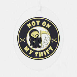 Adorno Metálico No en mi cita de Halloween de Grim Reaper