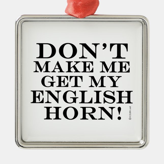 Adorno Metálico No me hagas entender mi cuerno de inglés (Frente)