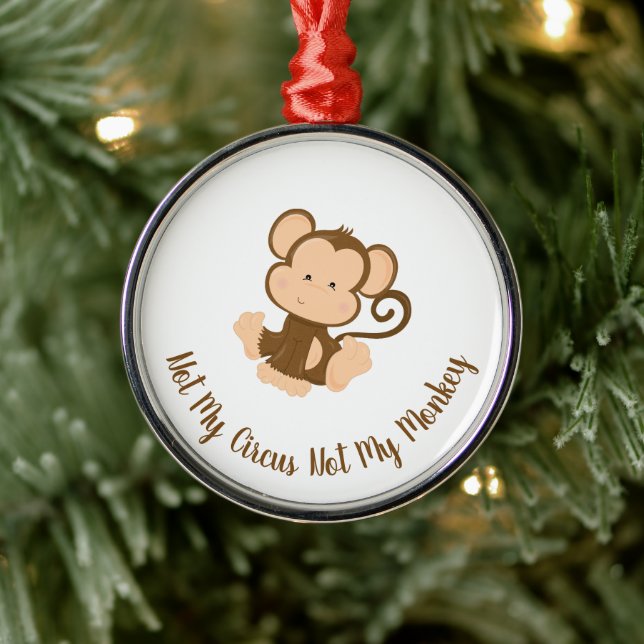 Adorno Metálico No mi circo, no mi mono con texto Personalizado (Árbol)
