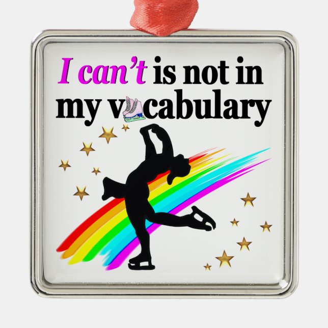 ADORNO METÁLICO NO PUEDO ESTAR EN MI PATINAJE DE FIGURA VOCABULAR (Frente)