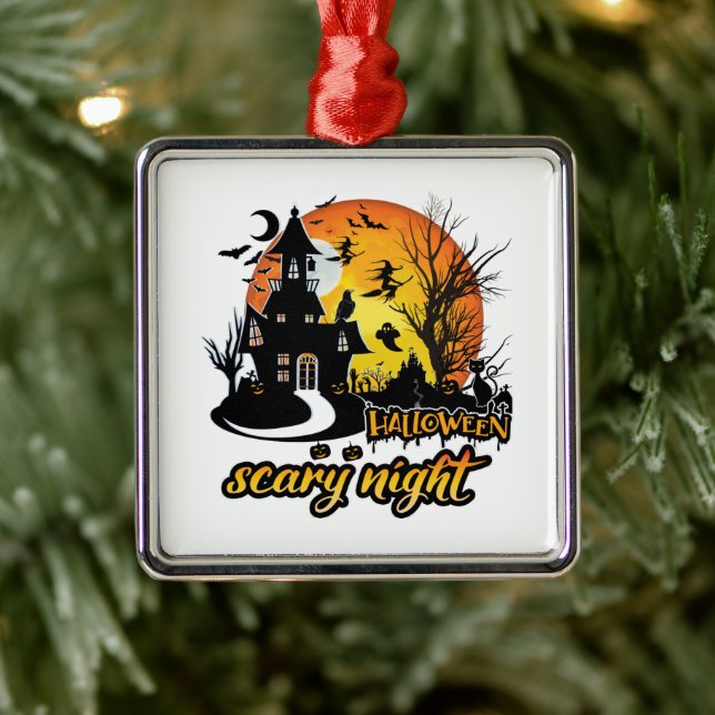Adorno Metálico Noche de miedo de Halloween (Árbol)