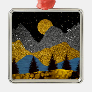 Adorno Metálico Noche de oro