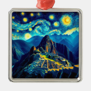 Adorno Metálico Noche estrellada Machu Picchu Perú