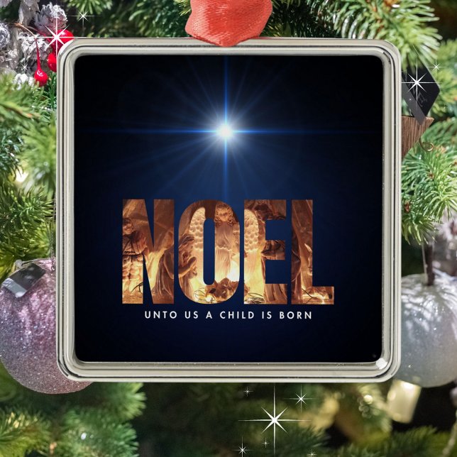 Adorno Metálico NOEL A Nosotros Un Niño Nace Navidades Natividad (Subido por el creador)