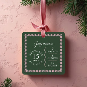 Adorno Metálico Nombramiento moderno ondulado del bebé guión Estad