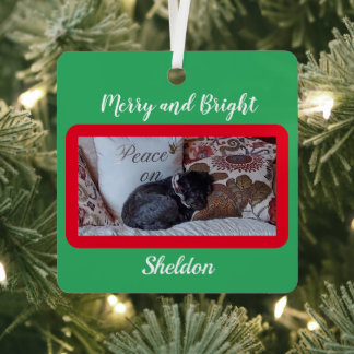 Adorno Metálico Nombre de foto del personalizado Merry y del Masco