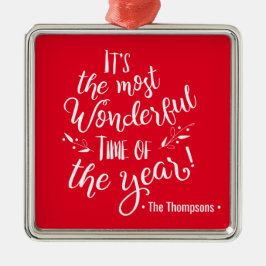 Adorno Metálico Nombre de la familia roja Maravillosa época del añ