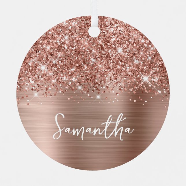 Adorno Metálico Nombre de oro de Rosa Purpurinoso (Anverso)