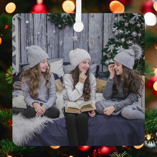 Adorno Metálico Nombre de plantilla de fotografía y árbol de Navid (Subido por el creador)