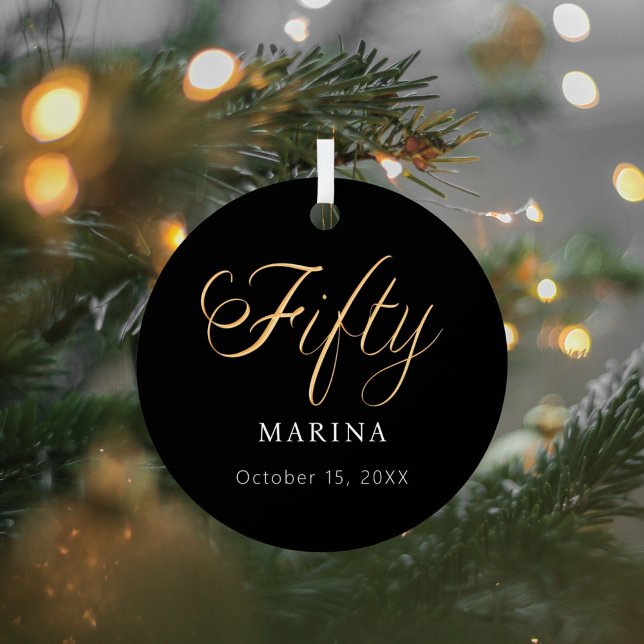 Adorno Metálico Nombre del guión de oro negro 50 cumpleaños (Subido por el creador)