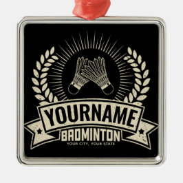 Adorno Metálico Nombre del jugador de Badminton personalizado Racq
