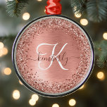 Adorno Metálico Nombre del monograma del Purpurina Metalizado cepi<br><div class="desc">Personaliza fácilmente este diseño de moda de moda con un purpurina brillante de oro rosa bonito sobre un fondo metálico rosa de color dorado.</div>