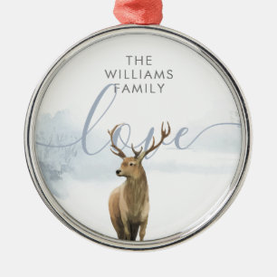 Adorno Metálico Nombre familiar Amor Invierno Woodland Escenario S