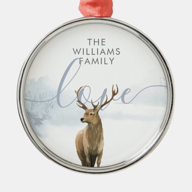 Adorno Metálico Nombre familiar Amor Invierno Woodland Escenario S (Frente)