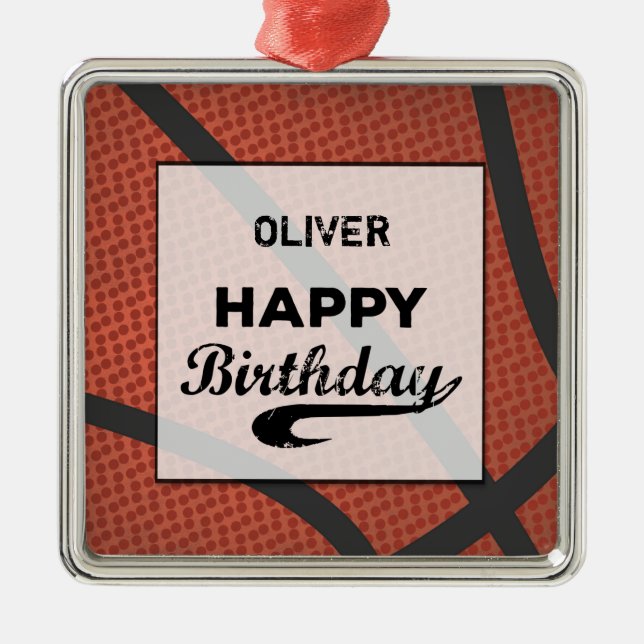 Adorno Metálico Nombre personalizado Baloncesto Cumpleaños Gran Bo (Frente)
