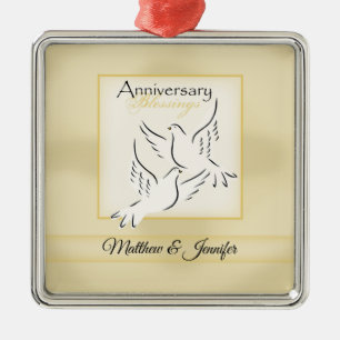 Adorno Metálico Nombre personalizado, bendiciones de aniversario d