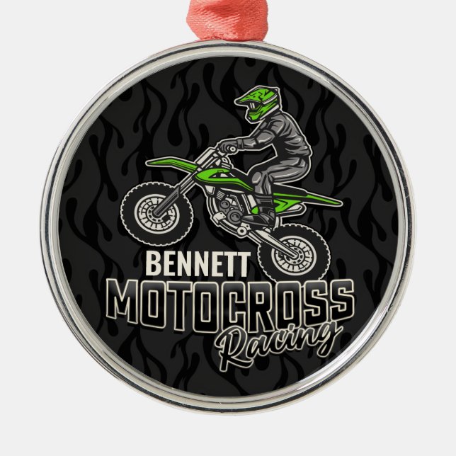 Adorno Metálico NOMBRE personalizado Carreras Motocross de ciclism (Frente)
