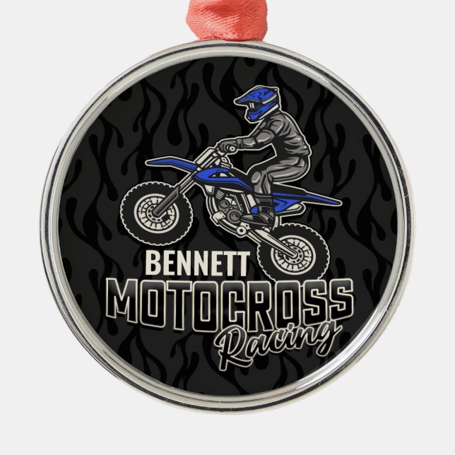 Adorno Metálico NOMBRE personalizado Carreras Motocross de ciclism (Frente)
