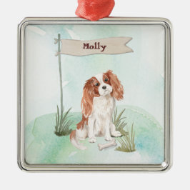 Adorno Metálico Nombre personalizado Cavalier King Charles Spaniel
