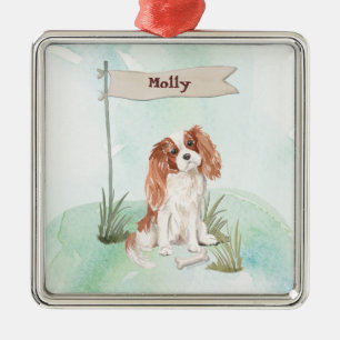 Adorno Metálico Nombre personalizado Cavalier King Charles Spaniel