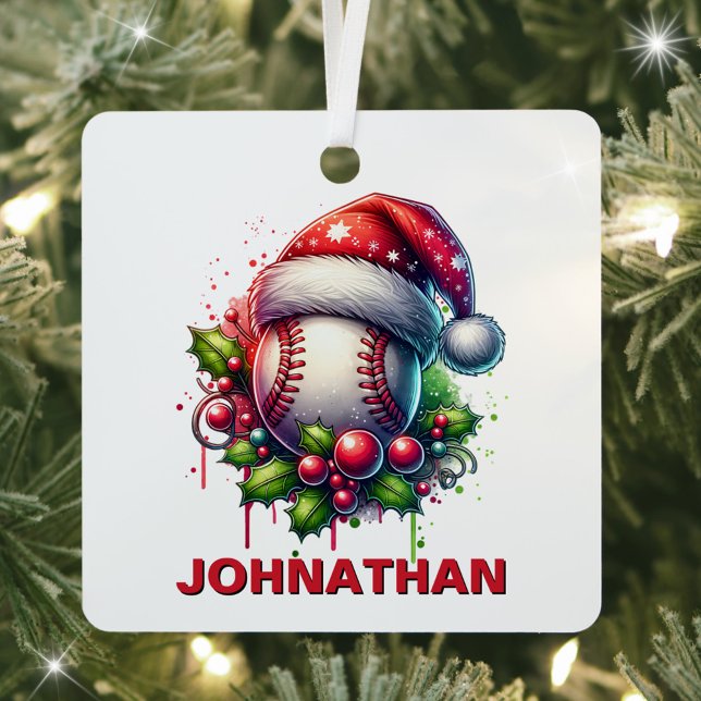 Adorno Metálico Nombre personalizado de béisbol para navidades con (Subido por el creador)