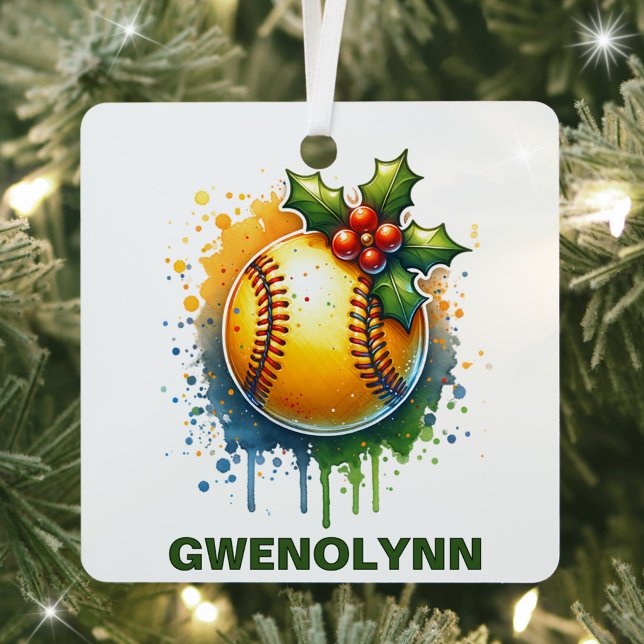Adorno Metálico Nombre personalizado de Softball navidades (Subido por el creador)