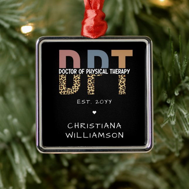 Adorno Metálico Nombre personalizado DPT Médica de la terapia físi (Árbol)