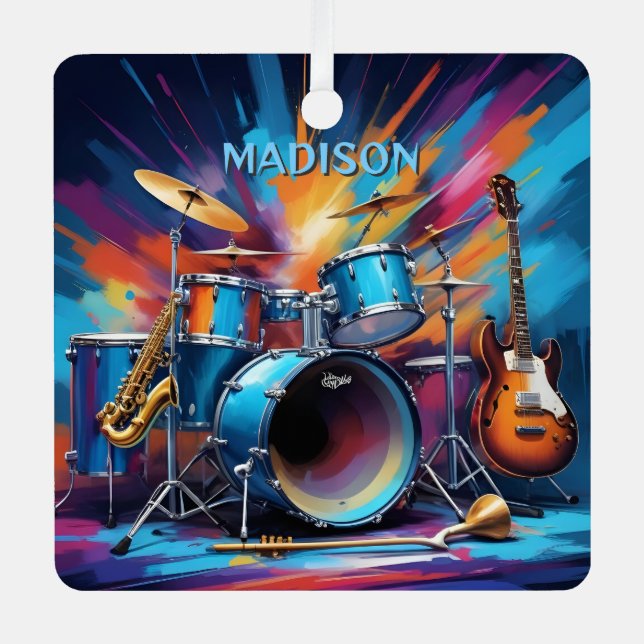 Adorno Metálico Nombre personalizado Instrumentos musicales (Anverso)