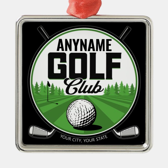 Adorno Metálico NOMBRE Personalizado Jugador del Club de Golf Golf (Frente)