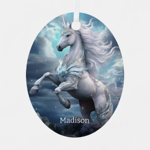 Adorno Metálico Nombre personalizado lindo unicornio