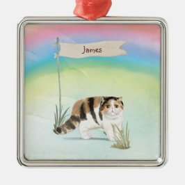 Adorno Metálico Nombre personalizado Mascota de gato de pelo corto