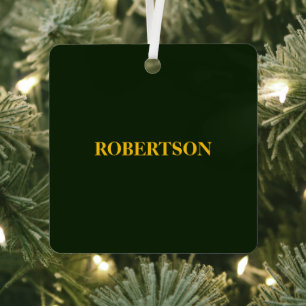 Adorno Metálico Nombre personalizado minimalista verde 