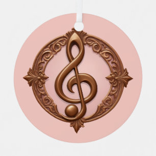 Adorno Metálico Nombre personalizado Nota de Clave Musical