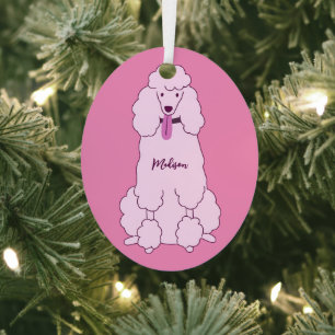 Adorno Metálico Nombre personalizado Pink Poodle