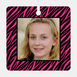 Adorno Metálico Nombre Personalizado Y Navidades De Zebra Rosa De 