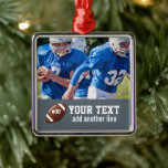 Adorno Metálico Nombre y número de la foto del fútbol del personal<br><div class="desc">Añade la foto,  nombre y número de tu jugador a este diseño de personalizado. Hace un gran regalo de fin de temporada para celebrar todo su trabajo duro y dedicación. Consulte nuestros otros diseños relacionados con el deporte haciendo clic en el logotipo de Colorfulgalshop debajo.</div>
