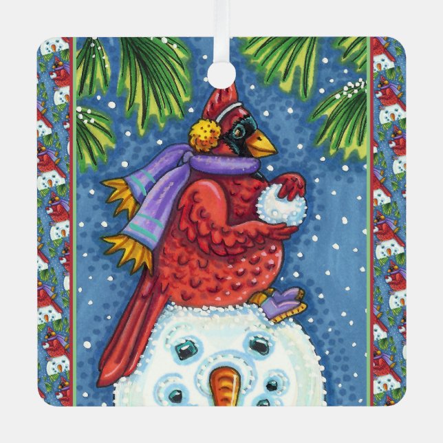 ADORNO METÁLICO NOMUJER DE LA GUARDIA CARDINAL, NAVIDADES CUTOS RE (Anverso)