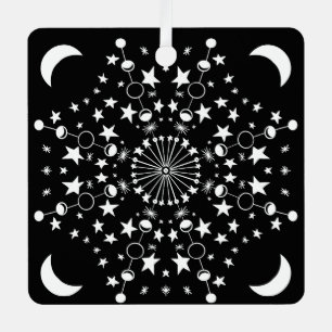 Adorno Metálico Noonchild Mandala Stars Moon Child Witchart