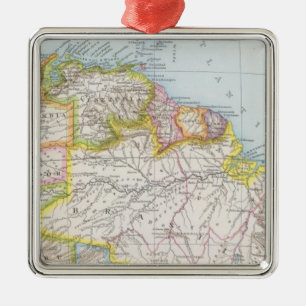 Adorno Metálico Nordliches Blatt de Sudamerika - mapa de