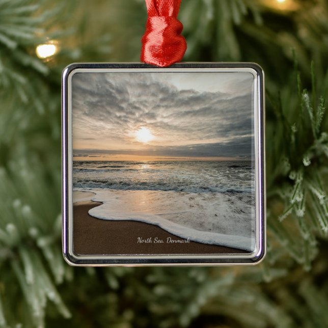 Adorno Metálico North Sea, Denmark picturesque sunset, (Árbol)