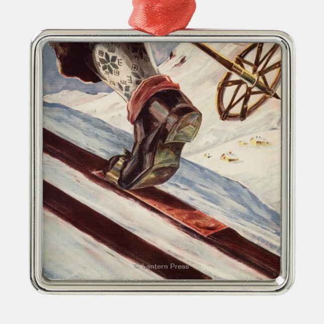 Adorno Metálico Noruega - el hogar del esquí (Frente)