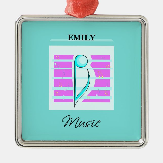 Adorno Metálico Nota de felicitaciones, Rendimiento musical (Frente)