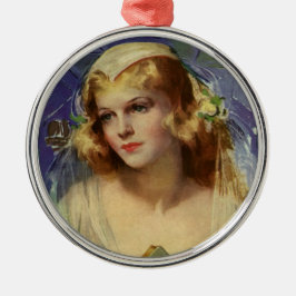 Adorno Metálico Novia antigua sosteniendo una Biblia, Boda religio