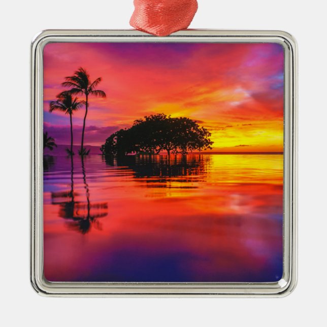 Adorno Metálico Nubes majestuosas y reflexión (Frente)