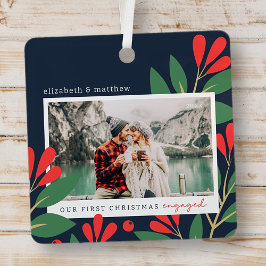 Adorno Metálico Nuestra primera foto de Foliage moderno en Navidad