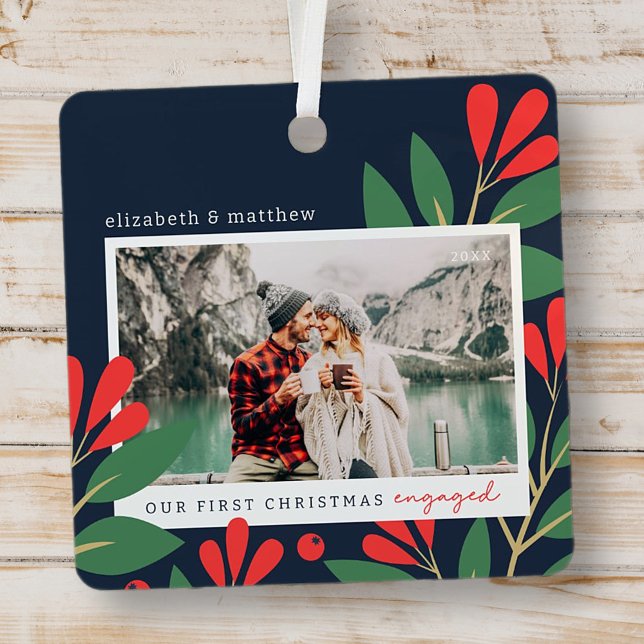 Adorno Metálico Nuestra primera foto de Foliage moderno en Navidad (Subido por el creador)