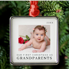 Adorno Metálico Nuestra primera Navidad como abuelos modernos