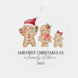 Adorno Metálico Nuestra primera Navidad como familia de tres
