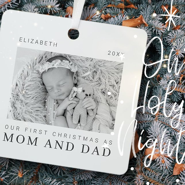 Adorno Metálico Nuestra primera Navidad como mamá y papá Moda mode (Subido por el creador)